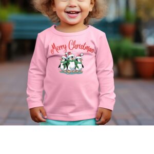 Merry Christmas Toddle Penguin Pink